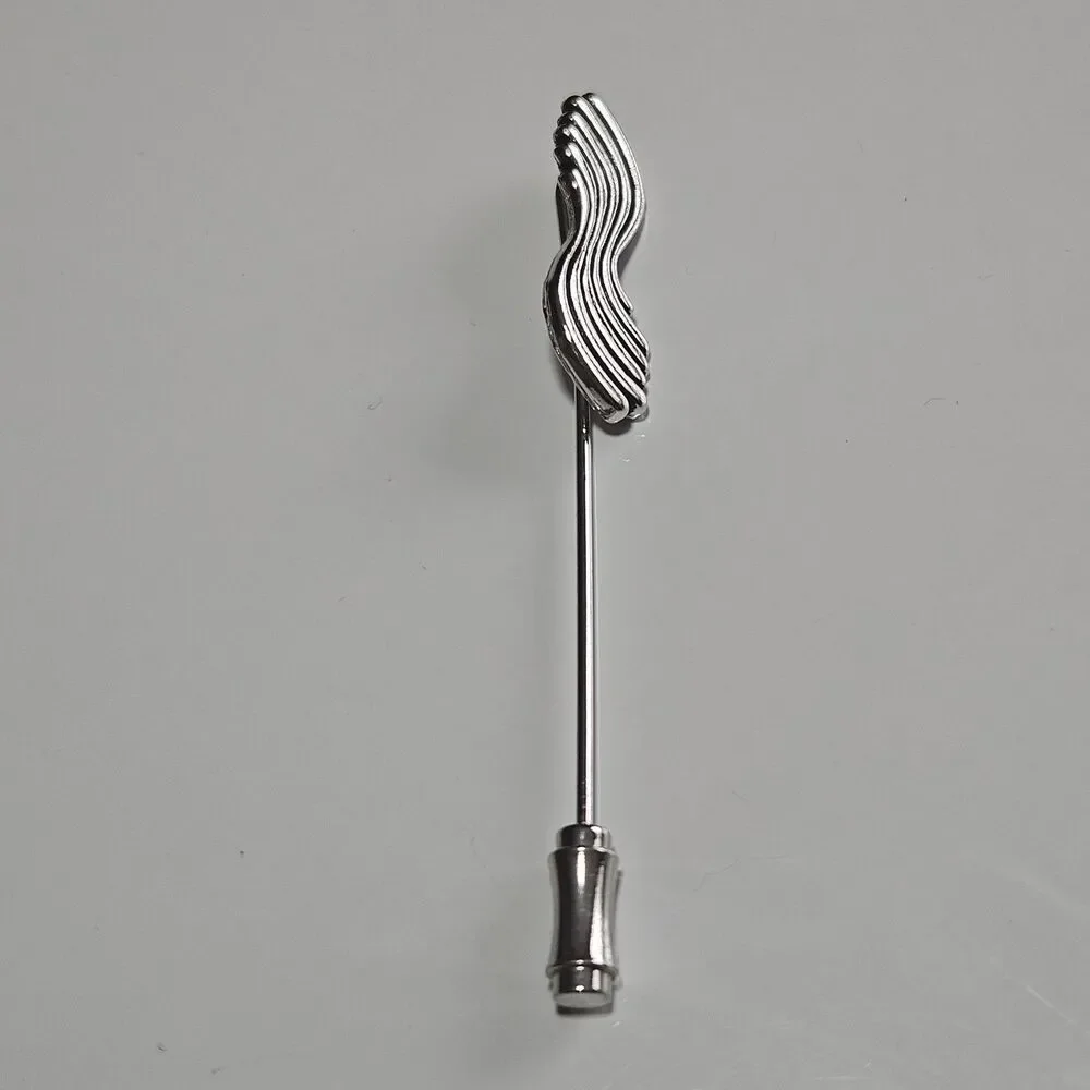 Sarah Coventry Swirl Silver Tone Lapel Stick Pin Vintage Signed